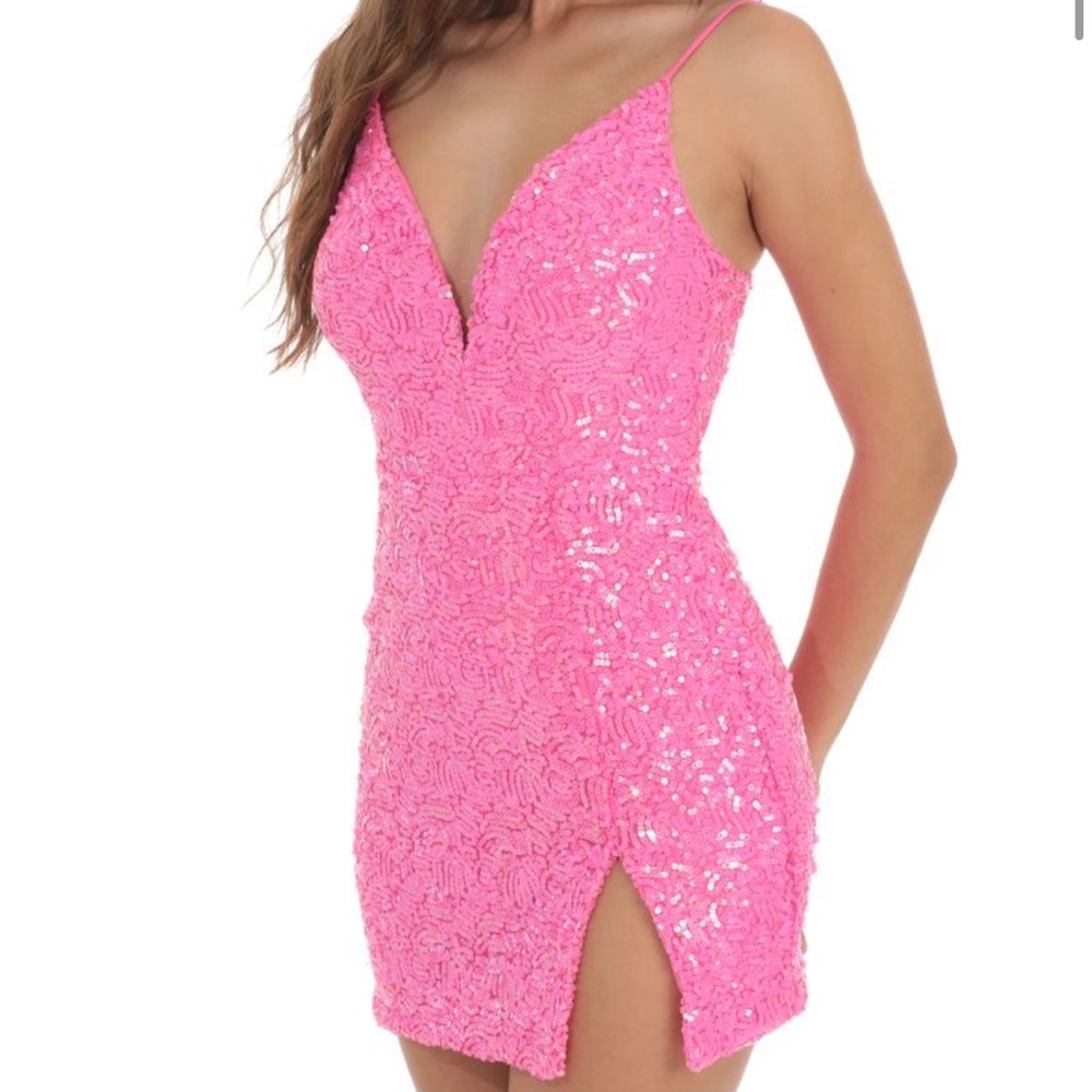 Small Lucy in the Sky pink sparkle dress